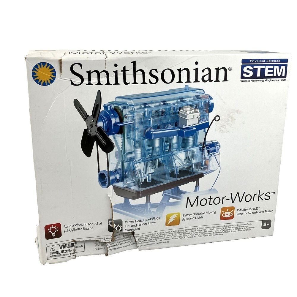 Smithsonian Motor Works Engine Model Kit - Blue 49013